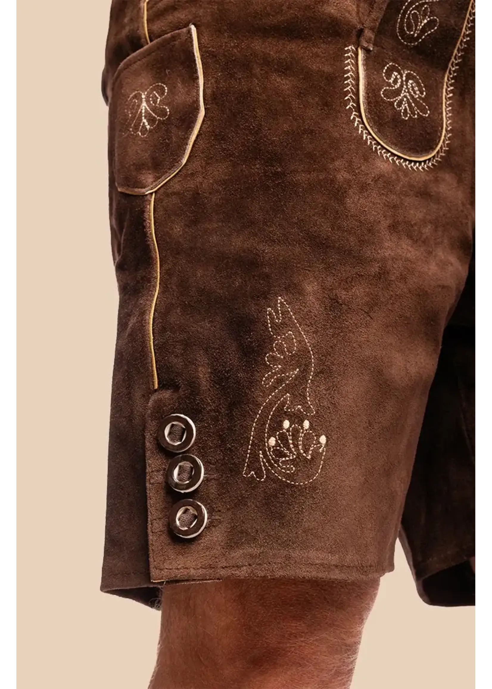 Samex Lederhosen Rob kort Middel bruin