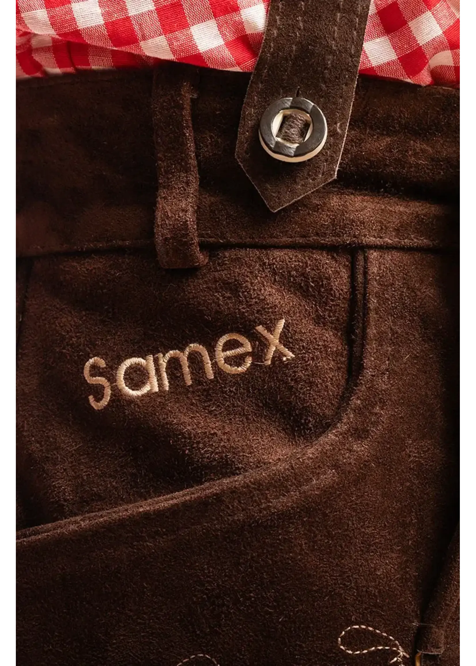 Samex Lederhosen Rob kort Middel bruin
