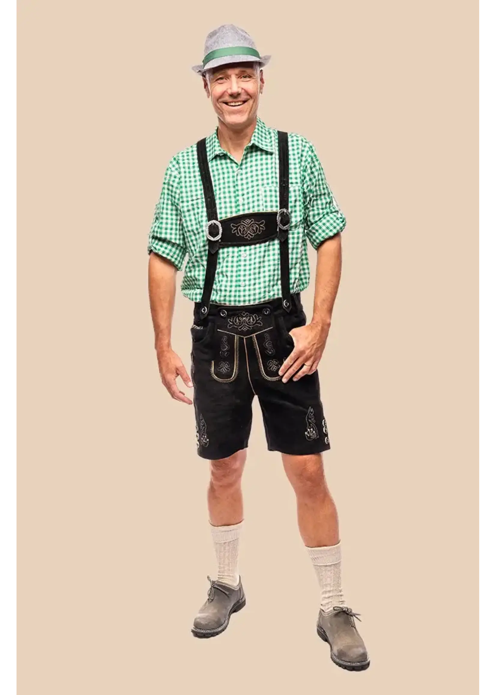 Samex Lederhosen Rob kort Zwart