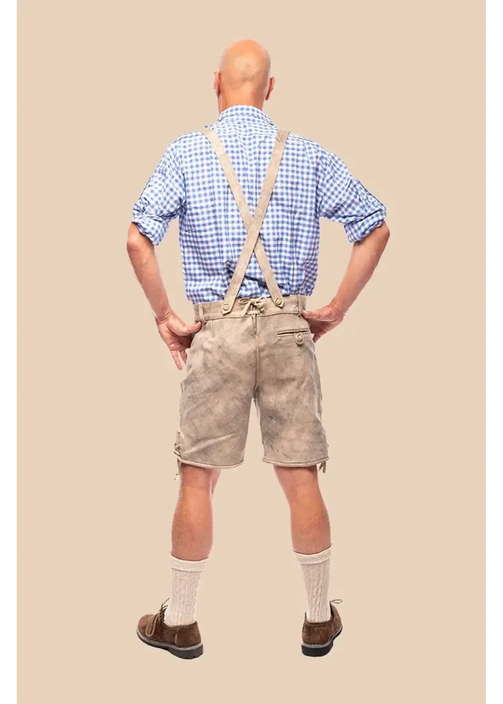Samex Lederhosen Luuk kort Grijs (Wildleder)