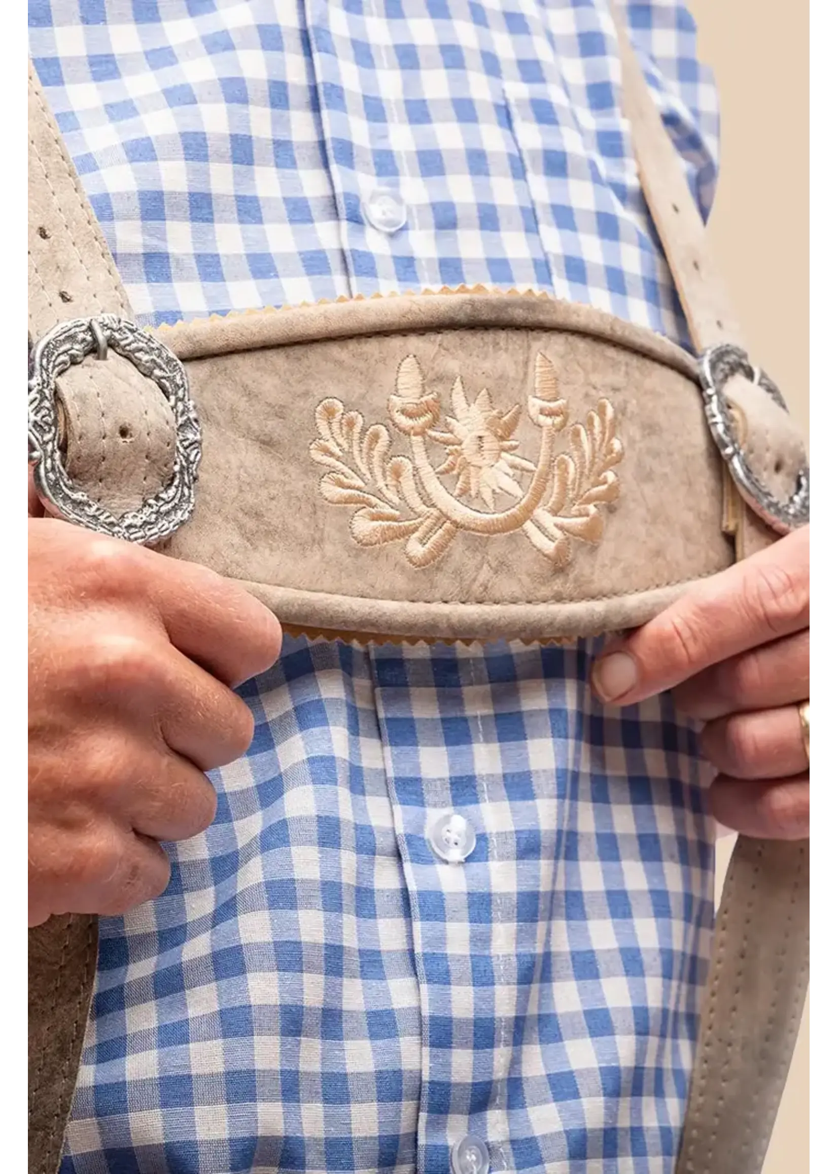 Samex Lederhosen Luuk kort Grijs (Wildleder)