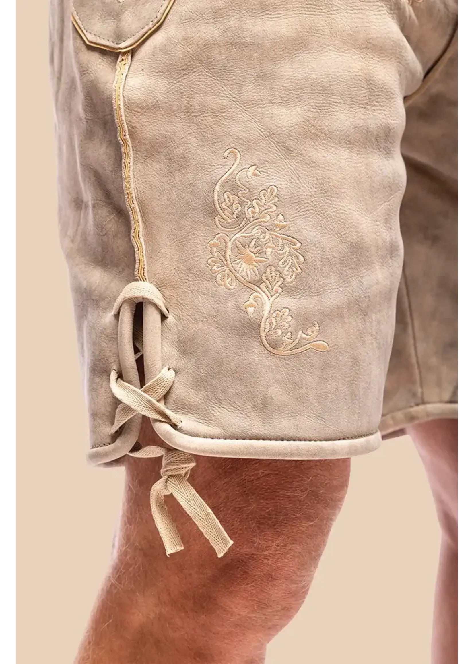 Samex Lederhosen Luuk kort Grijs (Wildleder)