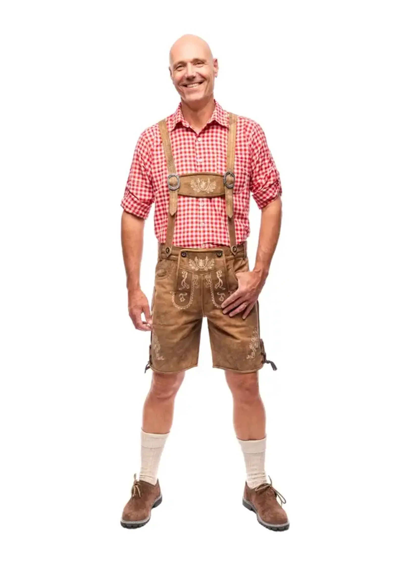 Samex Lederhosen Luuk kort bruin (Wildleder)