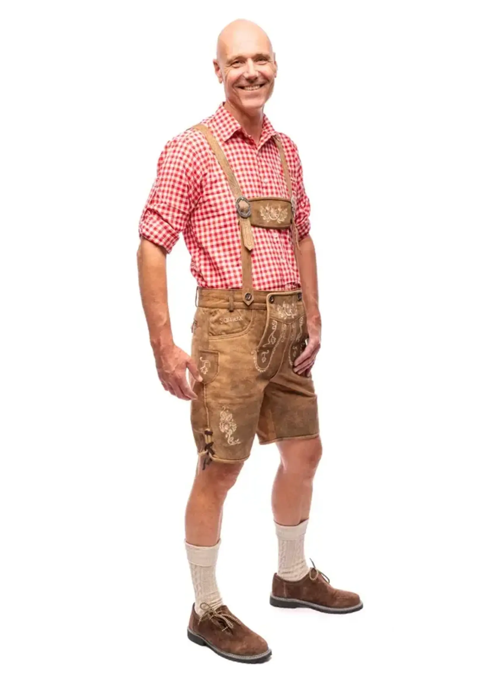 Samex Lederhosen Luuk kort bruin (Wildleder)