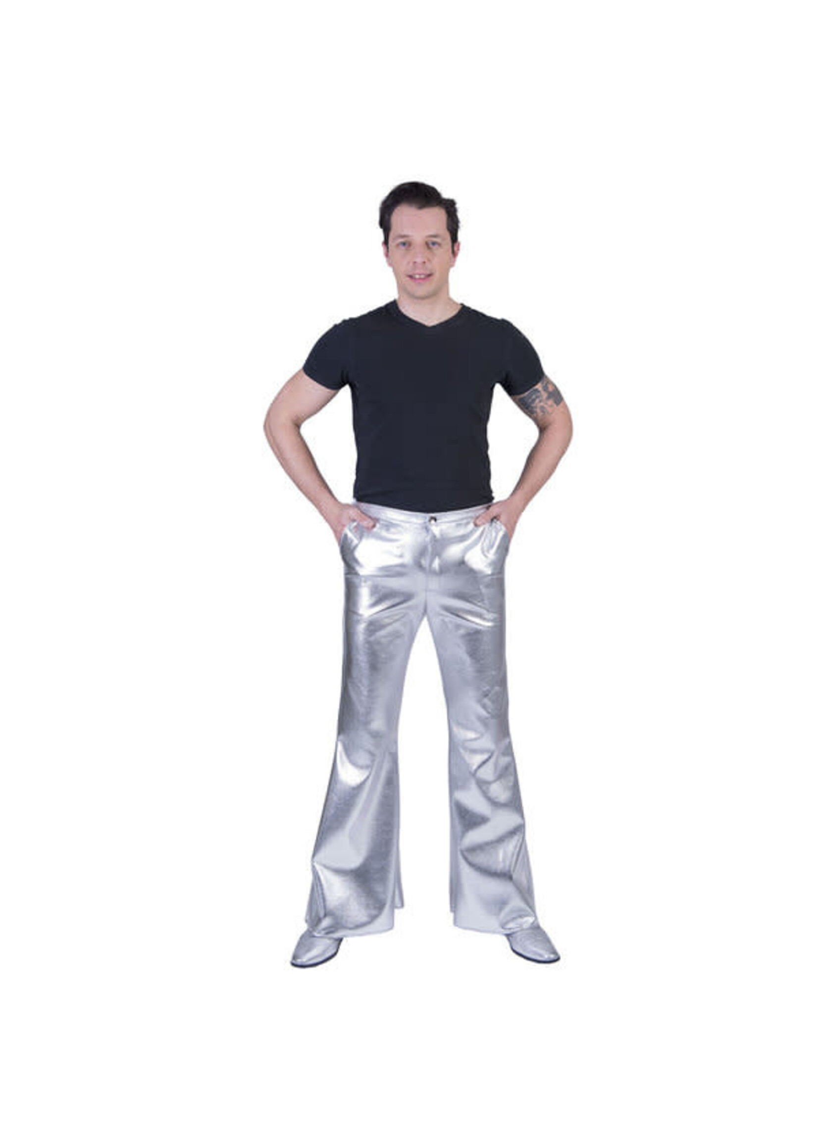 Feestkleding Breda Disco Fever broek zilver heren