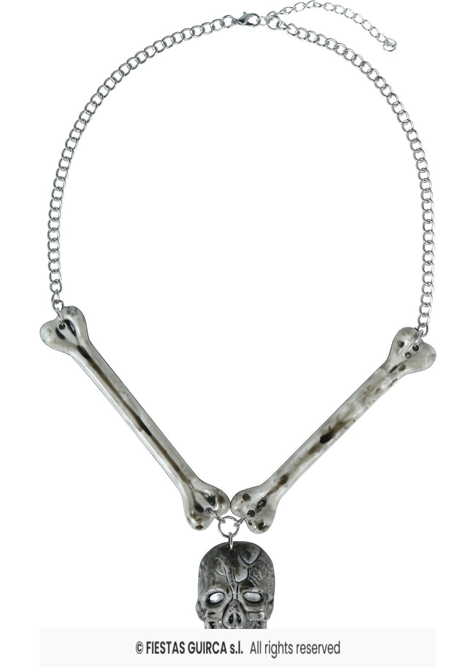 Fiestas Guirca Metalen ketting met doodskop en botten