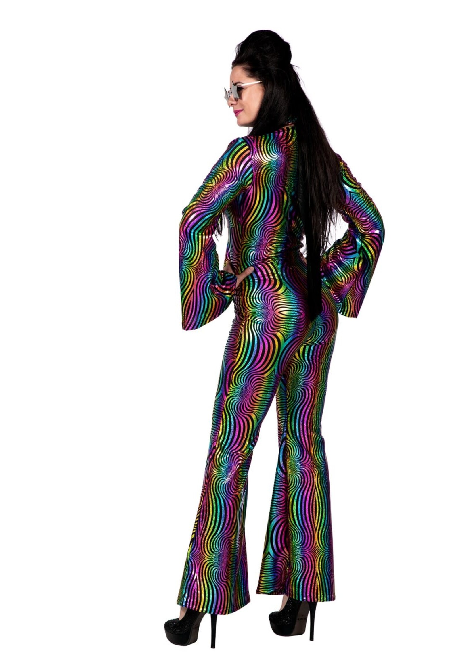 Feestkleding Breda Catsuit disco rainbow