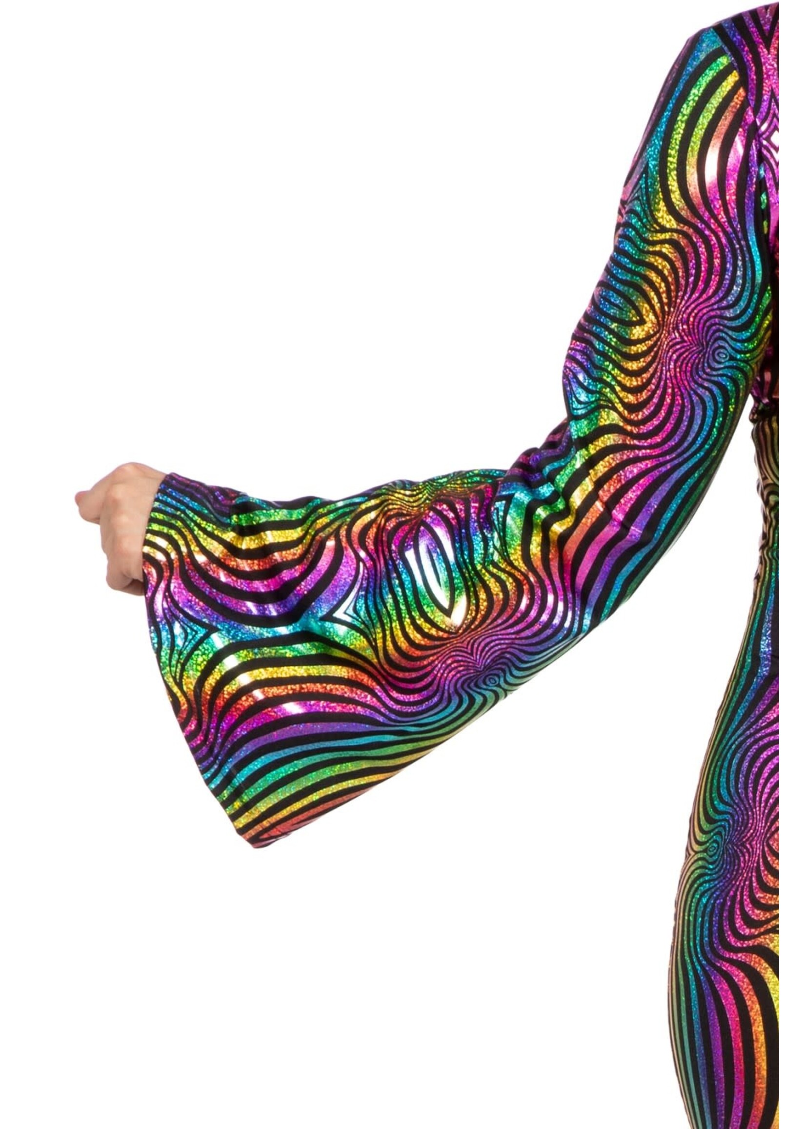 Feestkleding Breda Catsuit disco rainbow