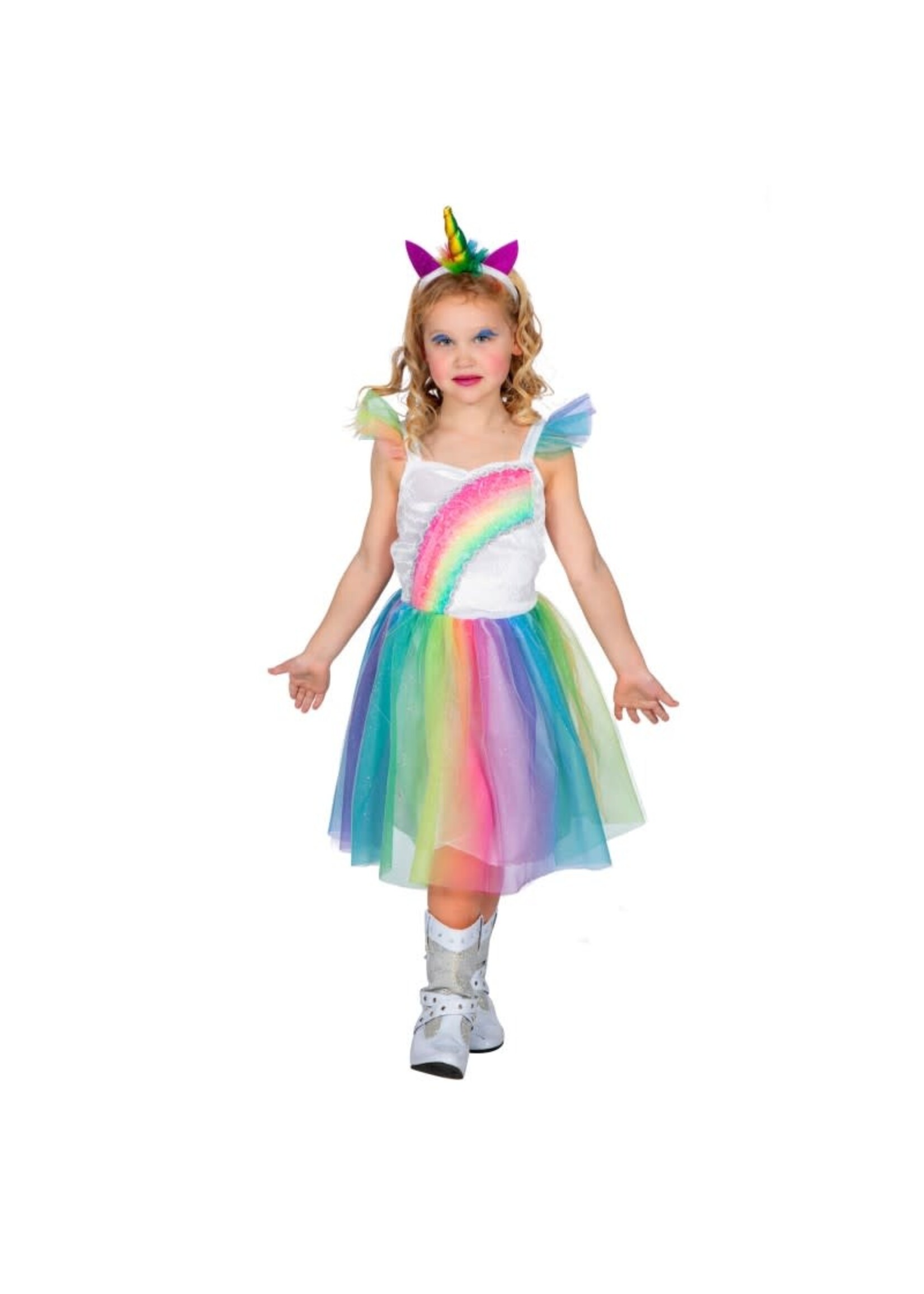 Feestkleding Breda Jurk eenhoorn regenboog