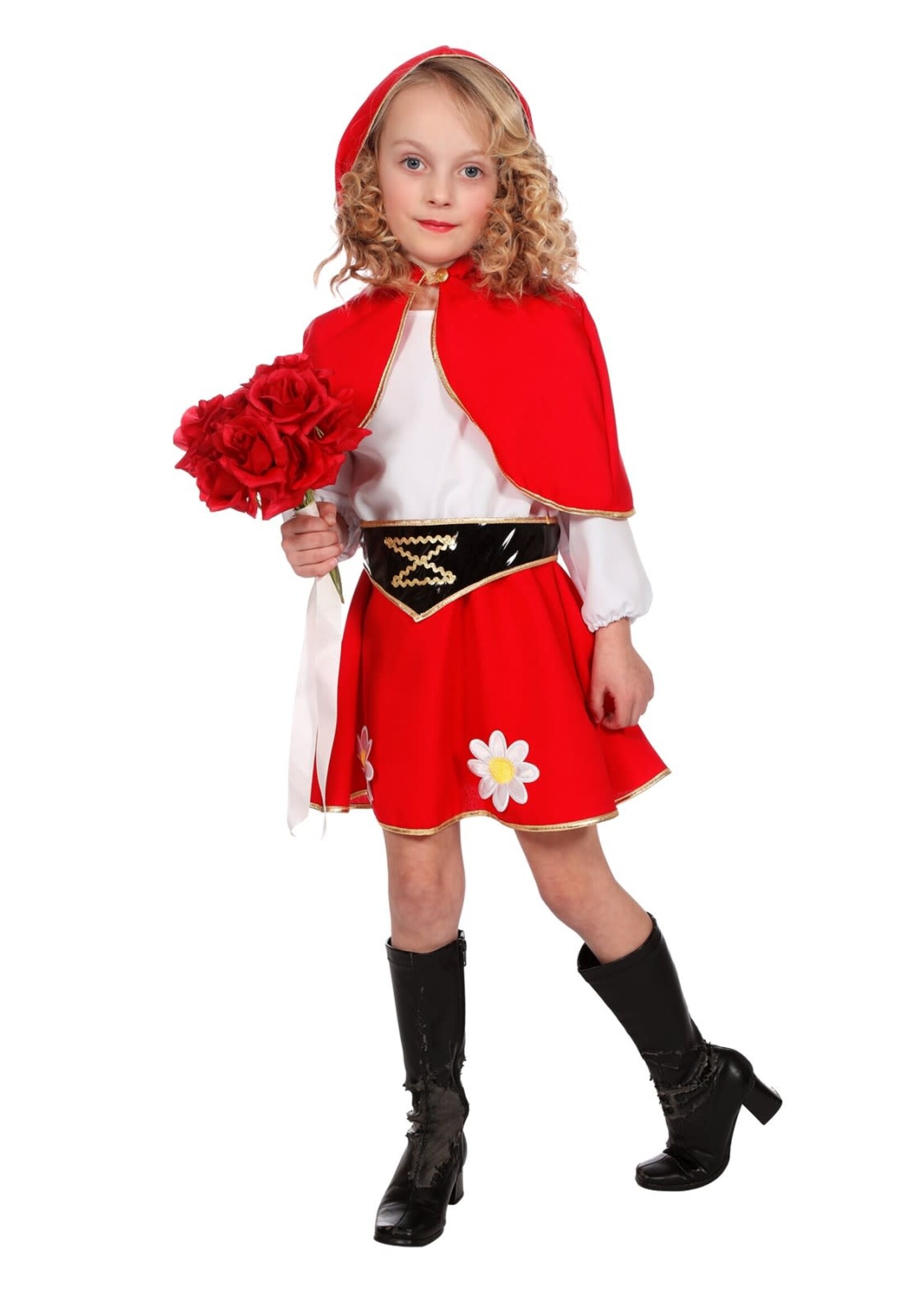 Feestkleding Breda Jurkje met rode cape kinderen