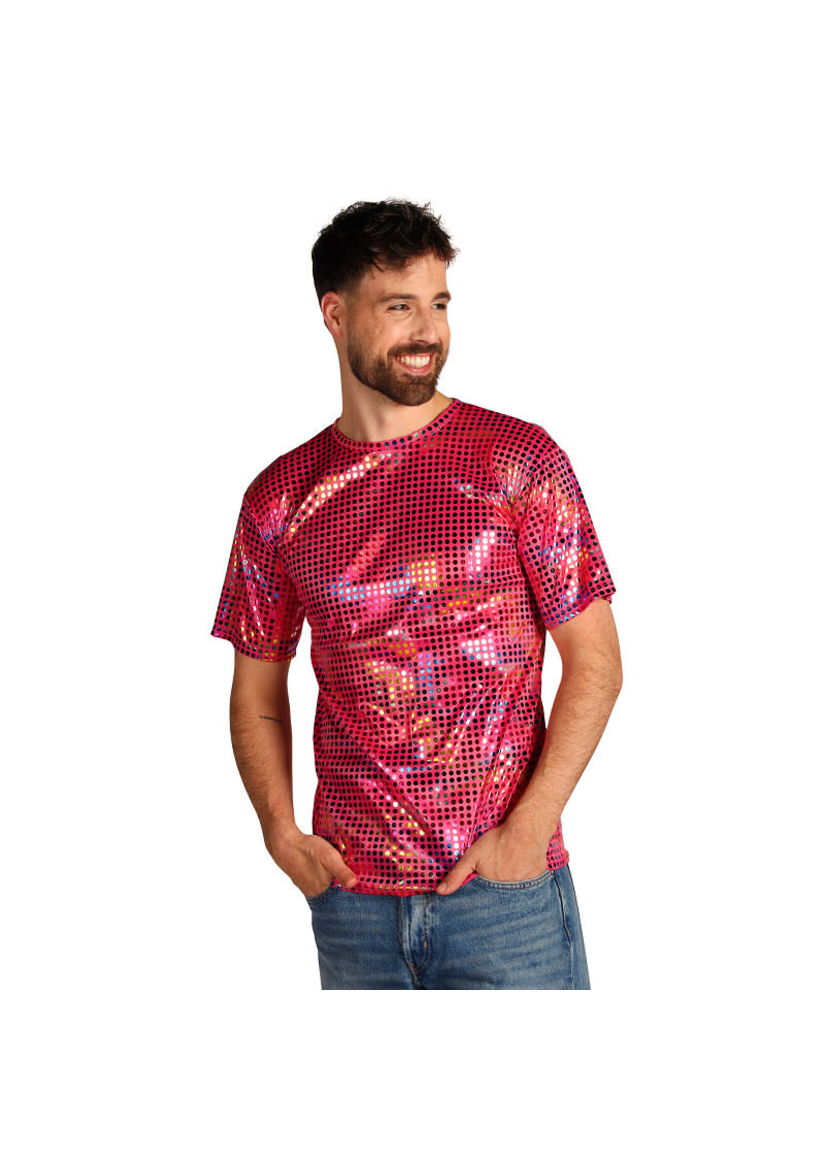 Thetru T-shirt heer "Party King" Roze