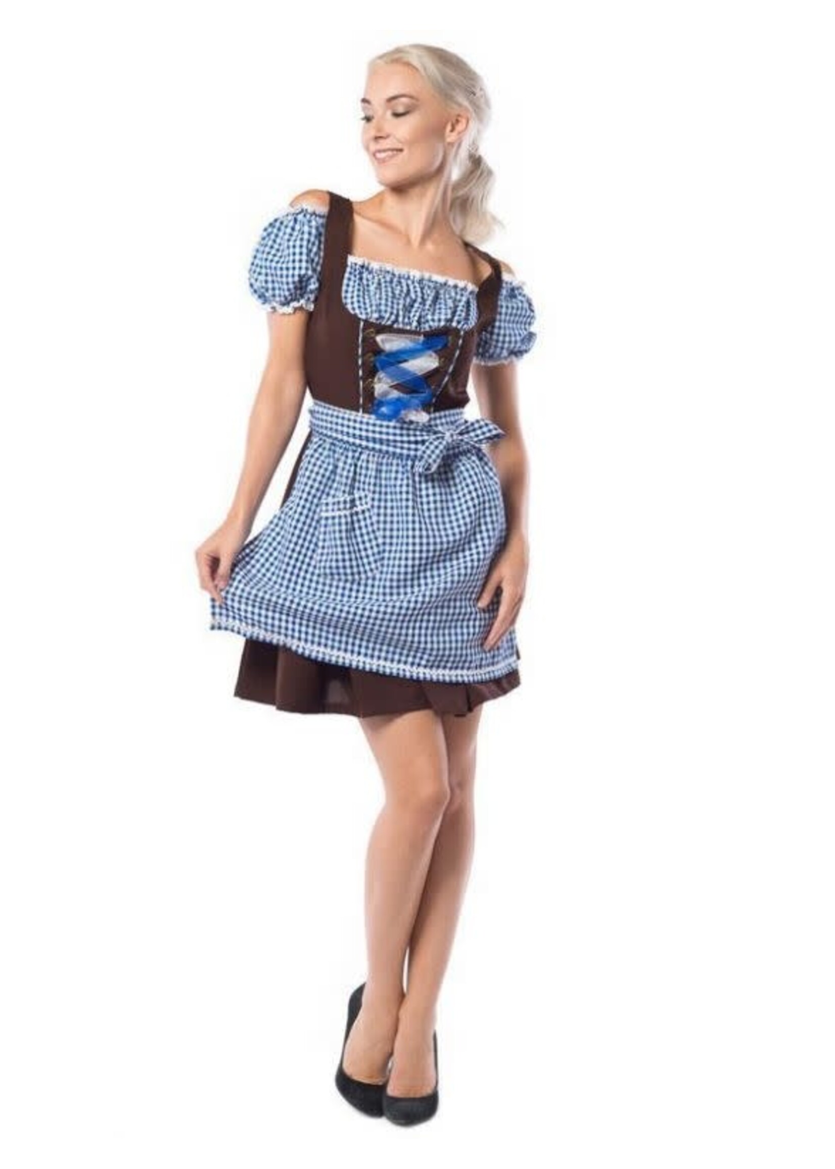 Feestkleding Breda Dirndl Anne-Ruth blauw/bruin