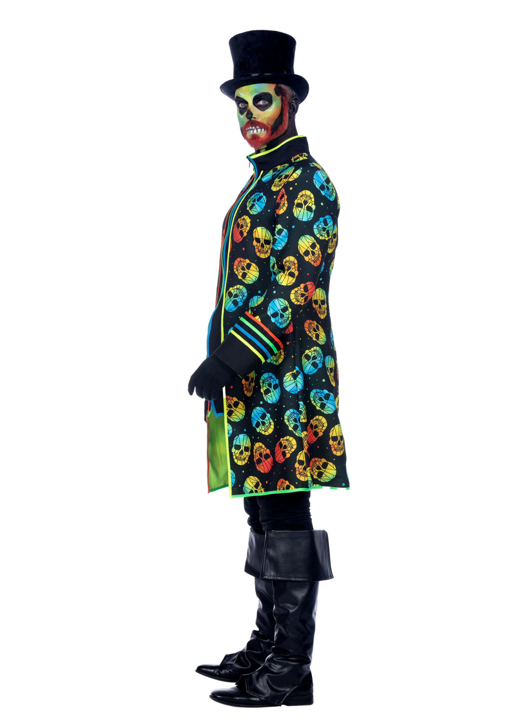 Feestkleding Breda Heren jas neon skull