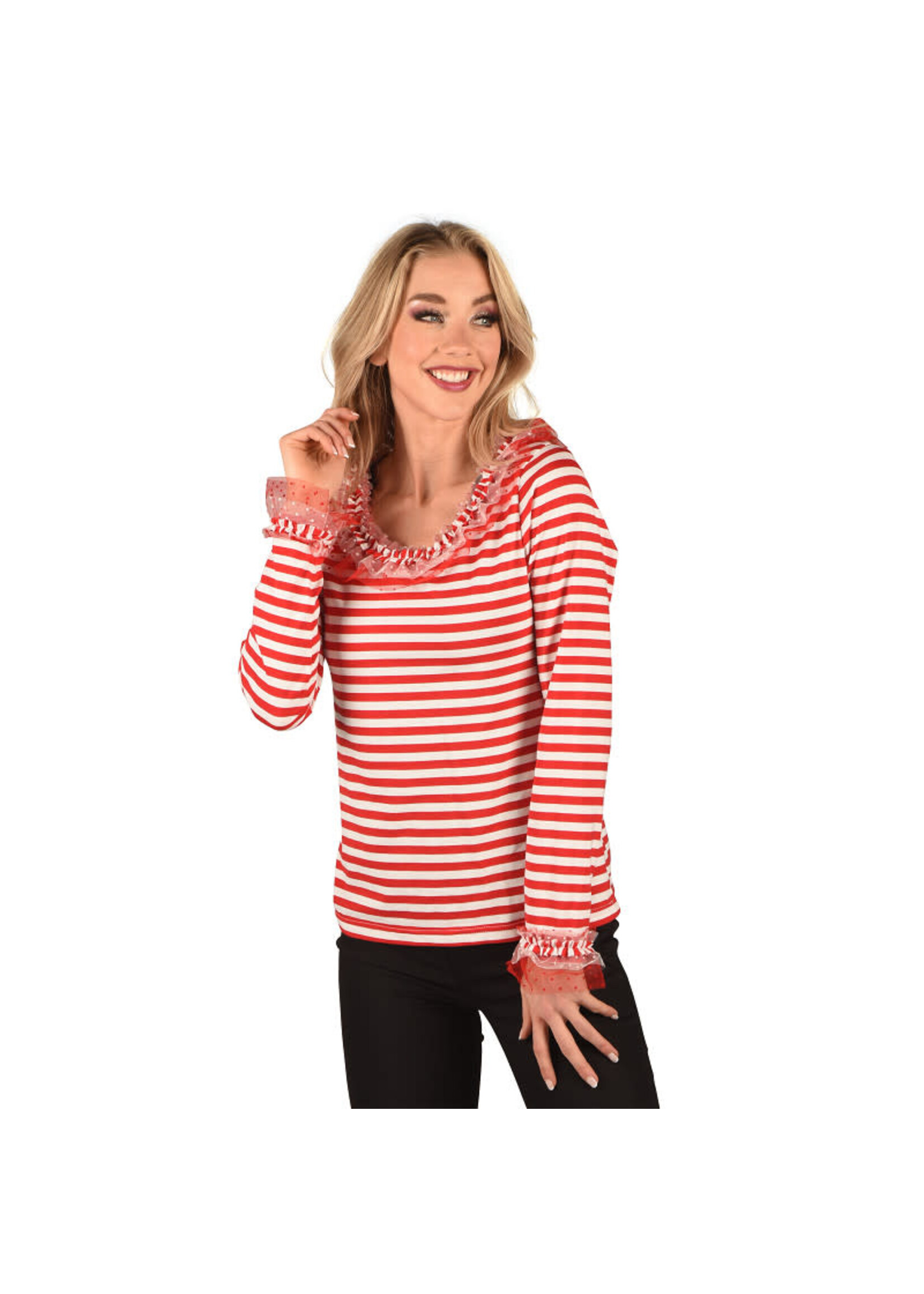 Thetru Gestreept shirt "Red/white Fantasy"