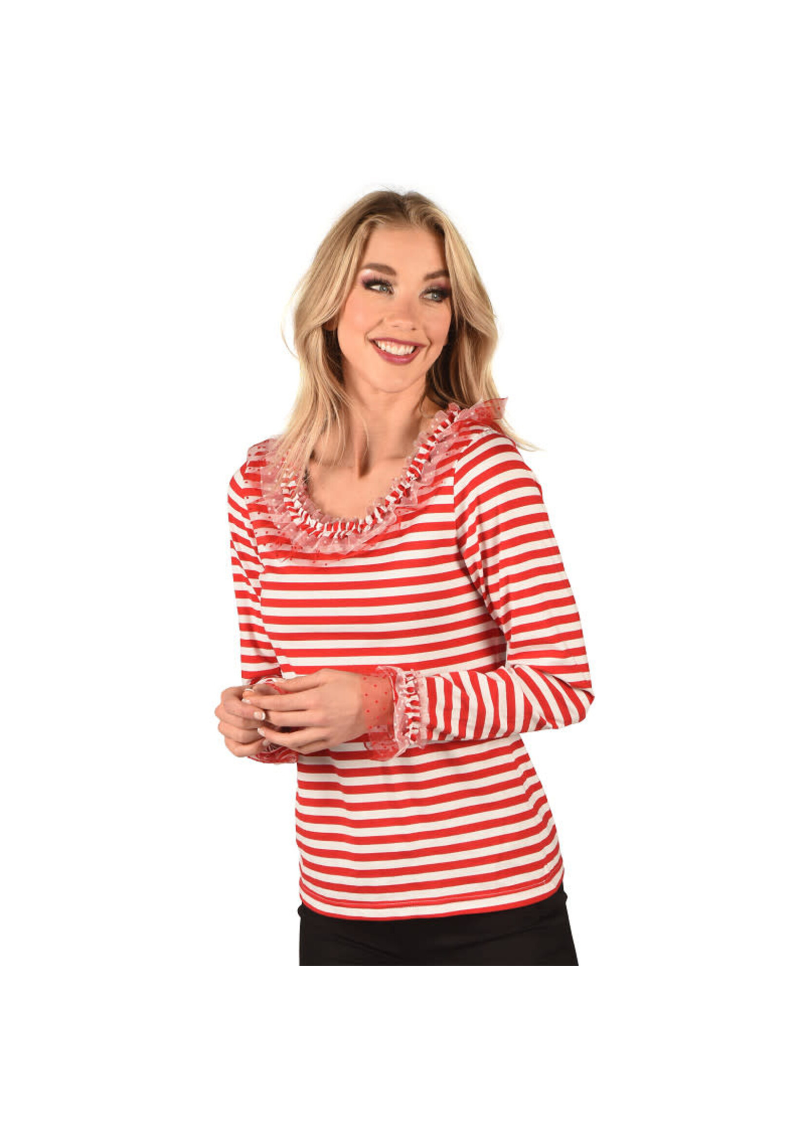 Thetru Gestreept shirt "Red/white Fantasy"