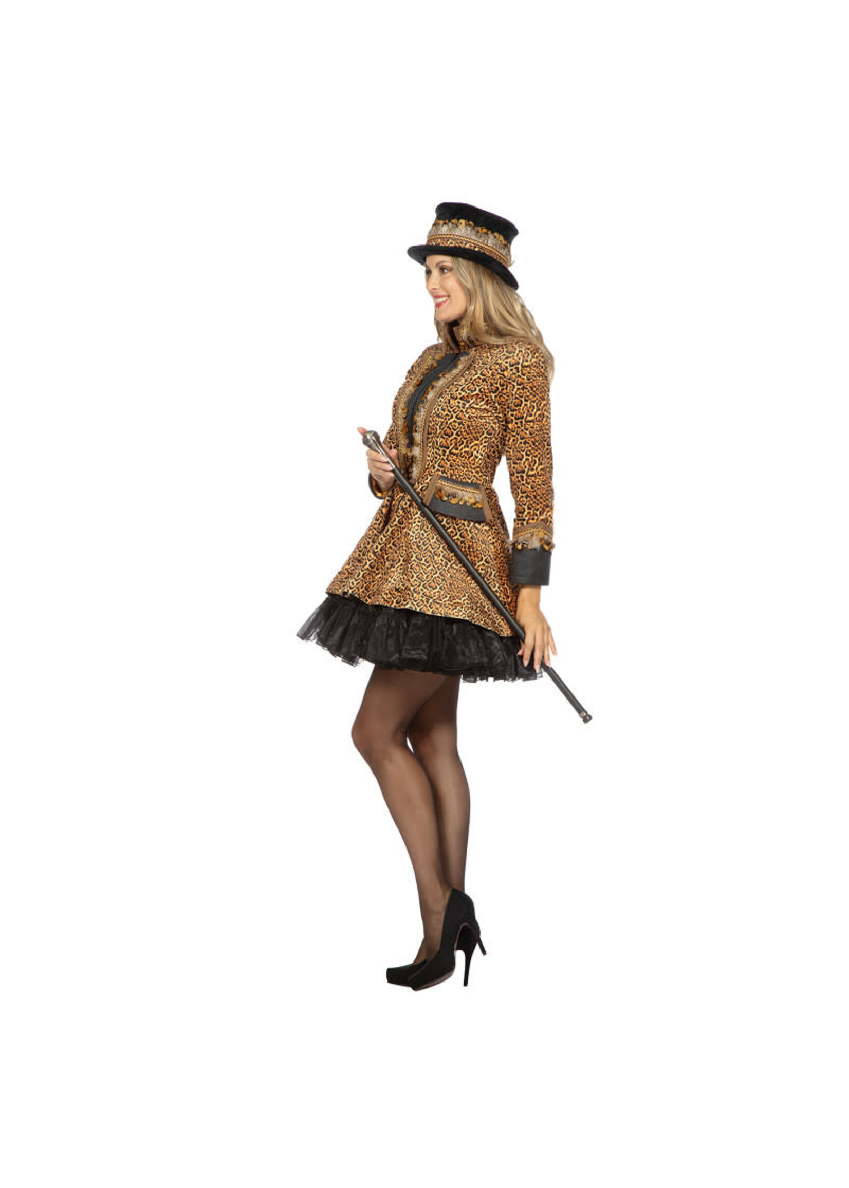 Wilbers & Wilbers Luxe jas panterprint met veren Dames
