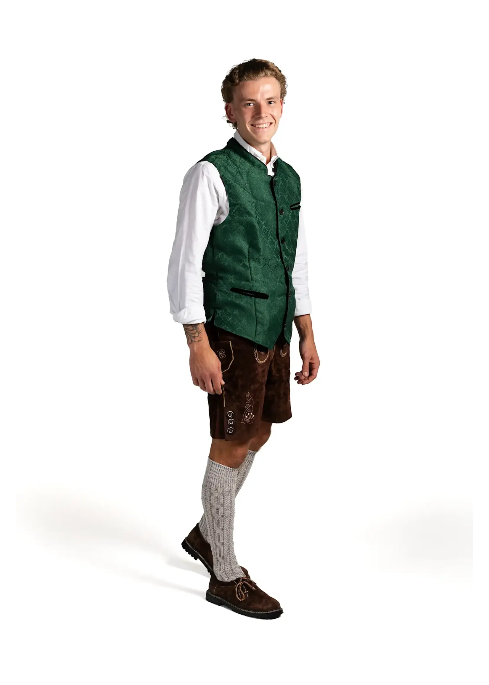 Samex Heren Oktoberfest Gilet David Groen