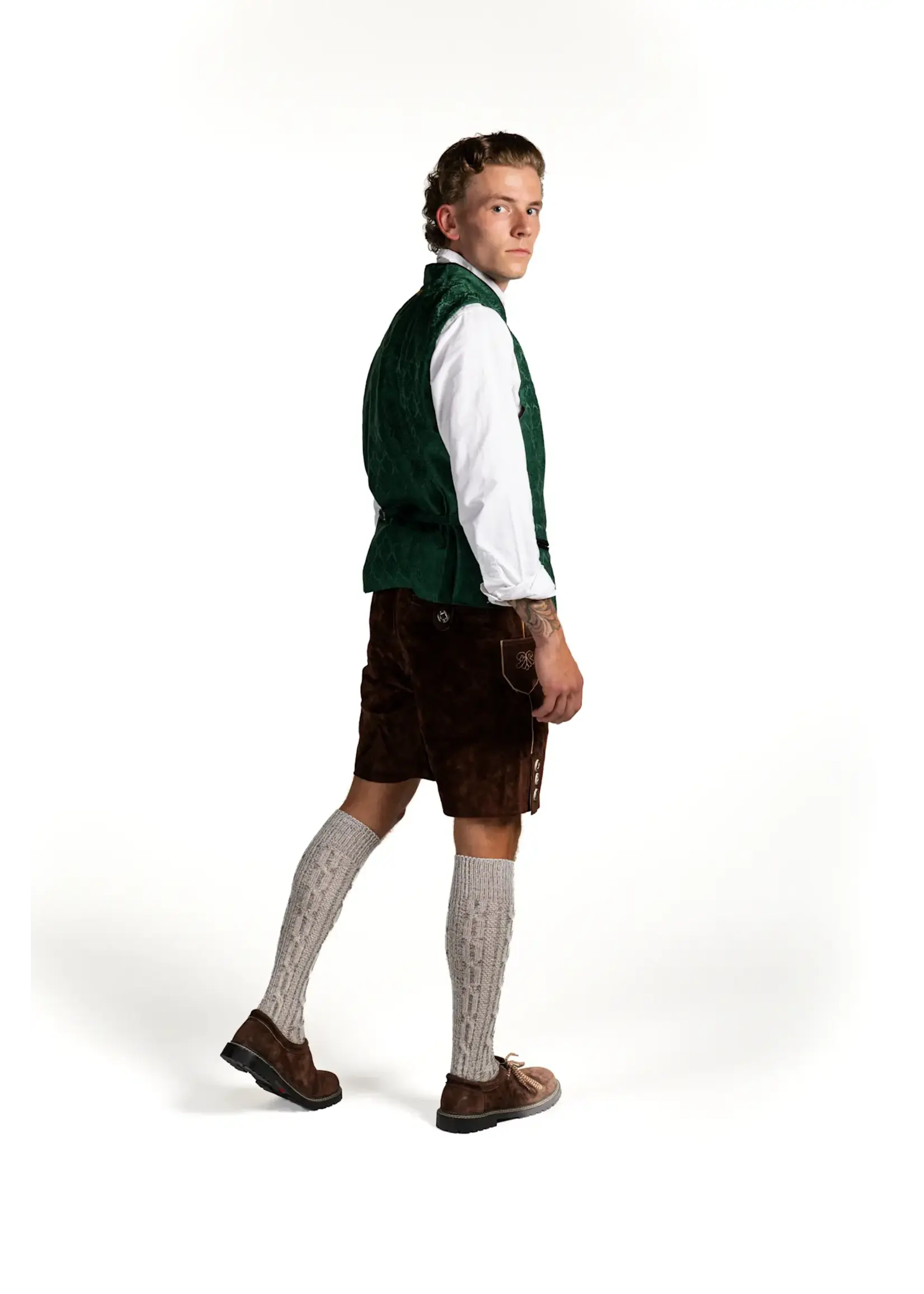 Samex Heren Oktoberfest Gilet David Groen