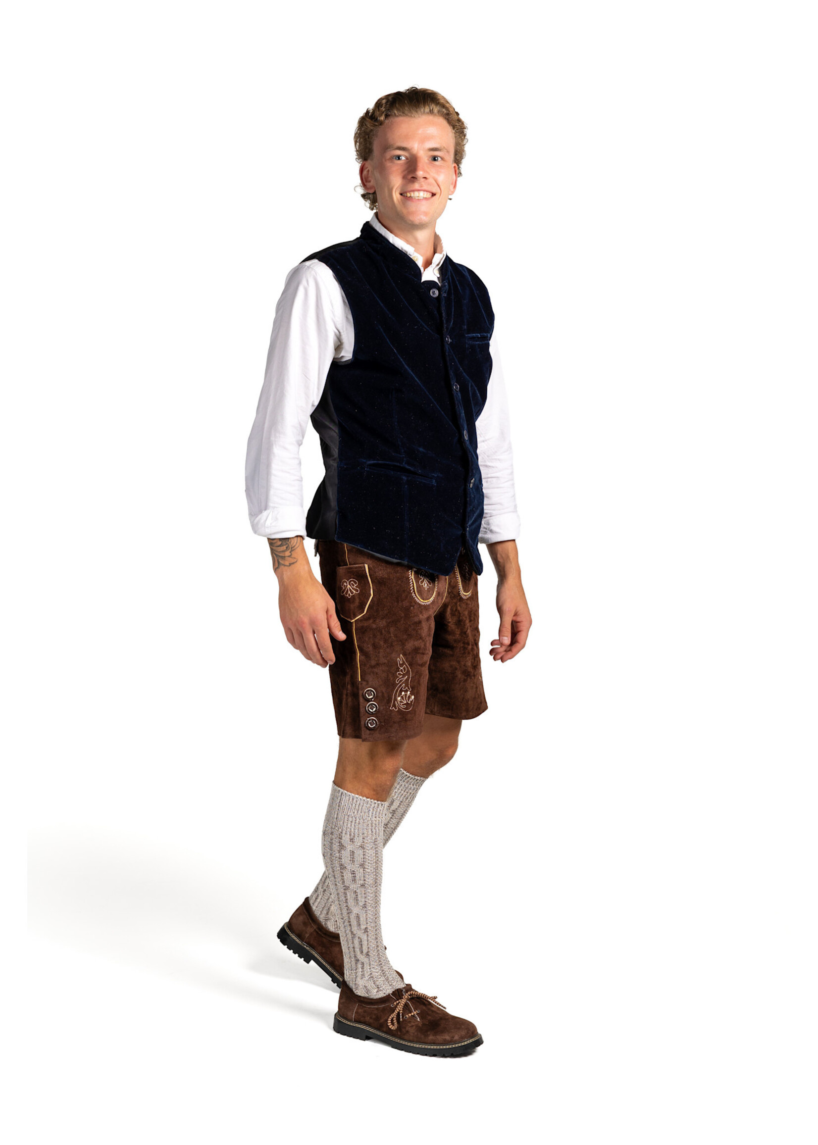 Samex Heren Oktoberfest Gilet Alex Blauw