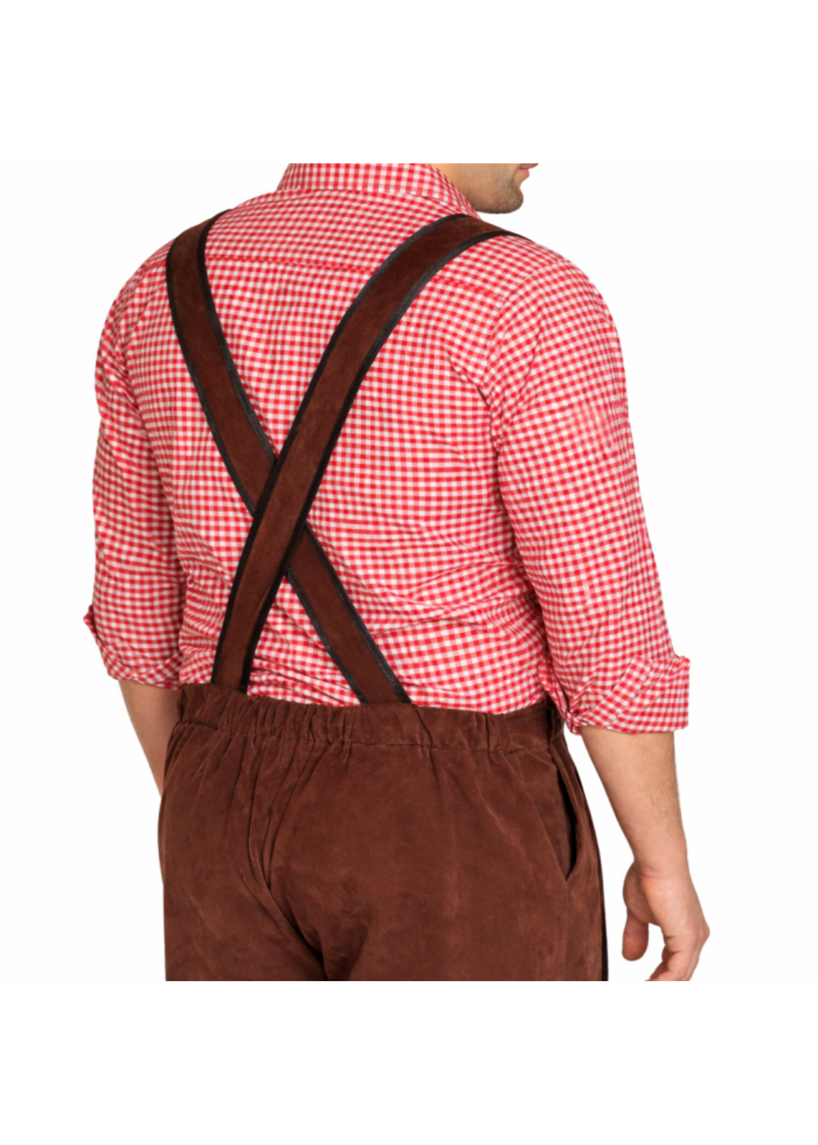 Feestkleding Breda Lederhosen Johann Bruin met Verstelbare Bretels