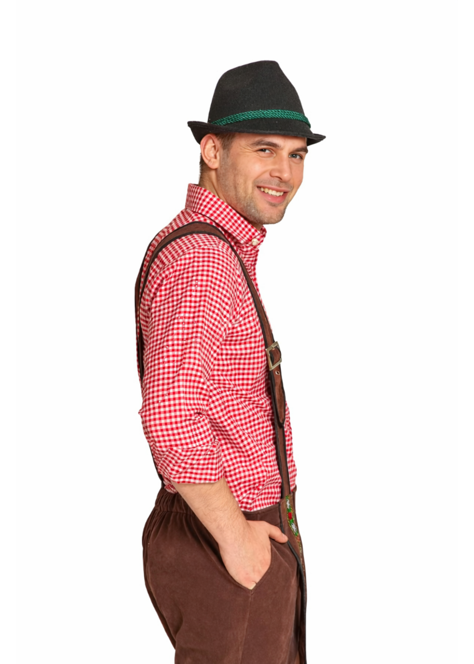 Feestkleding Breda Lederhosen Johann Bruin met Verstelbare Bretels