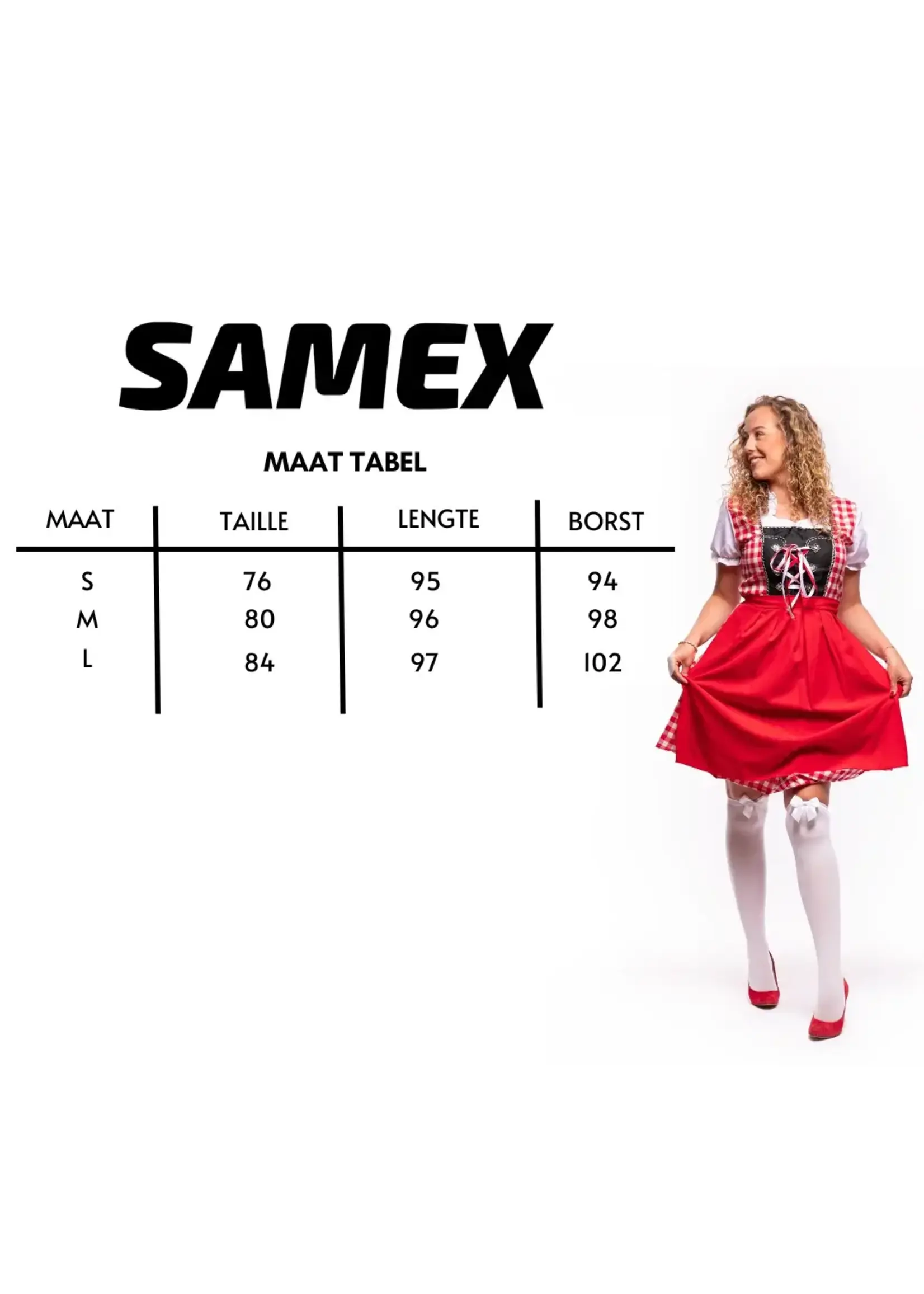 Samex Dirndl 'Annabelle' Rood