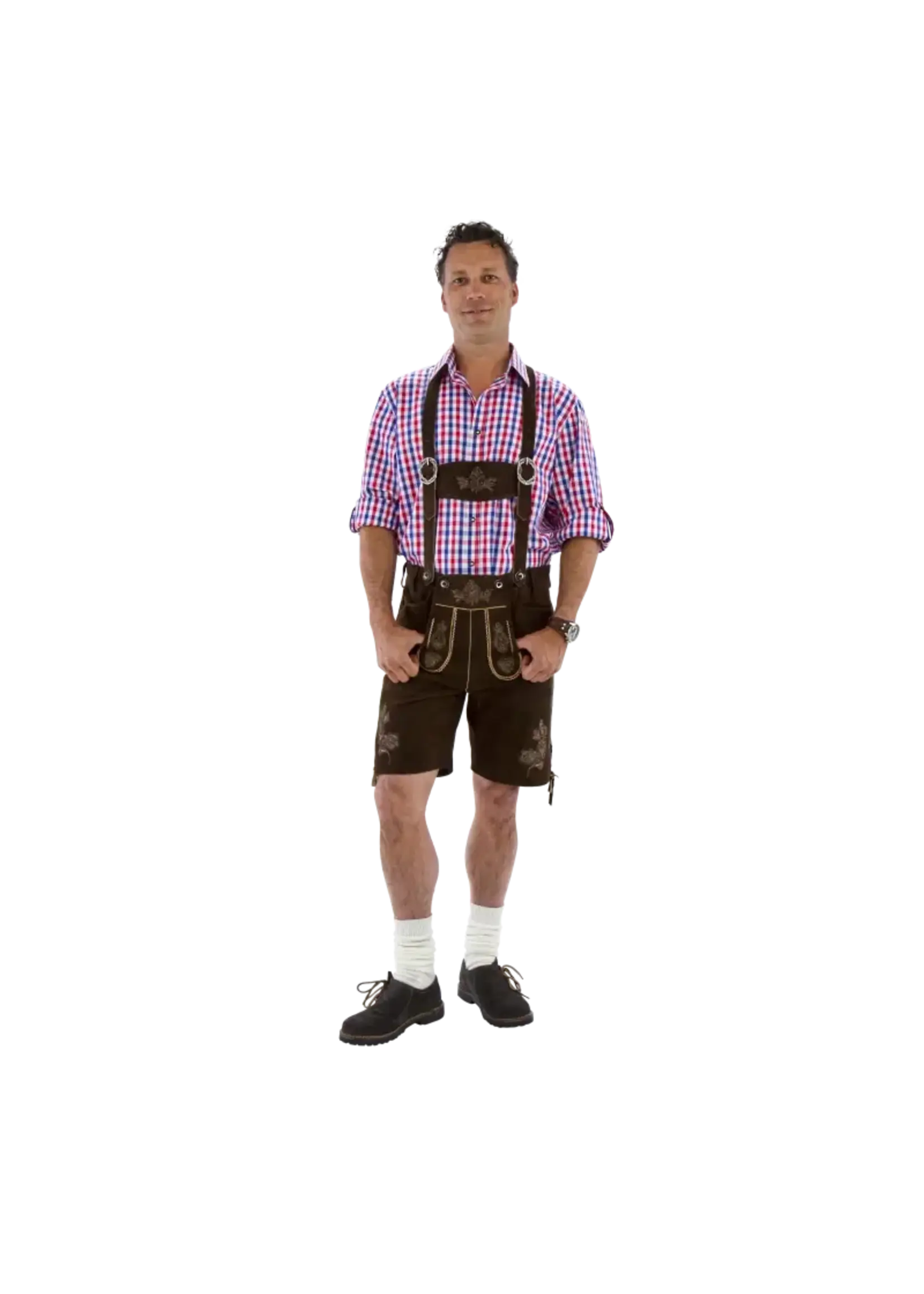 Haus Huberts Lederhosen kort bruin Geitenleer