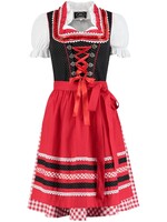 Haus Huberts Dirndl Zwart/Rood met stippen