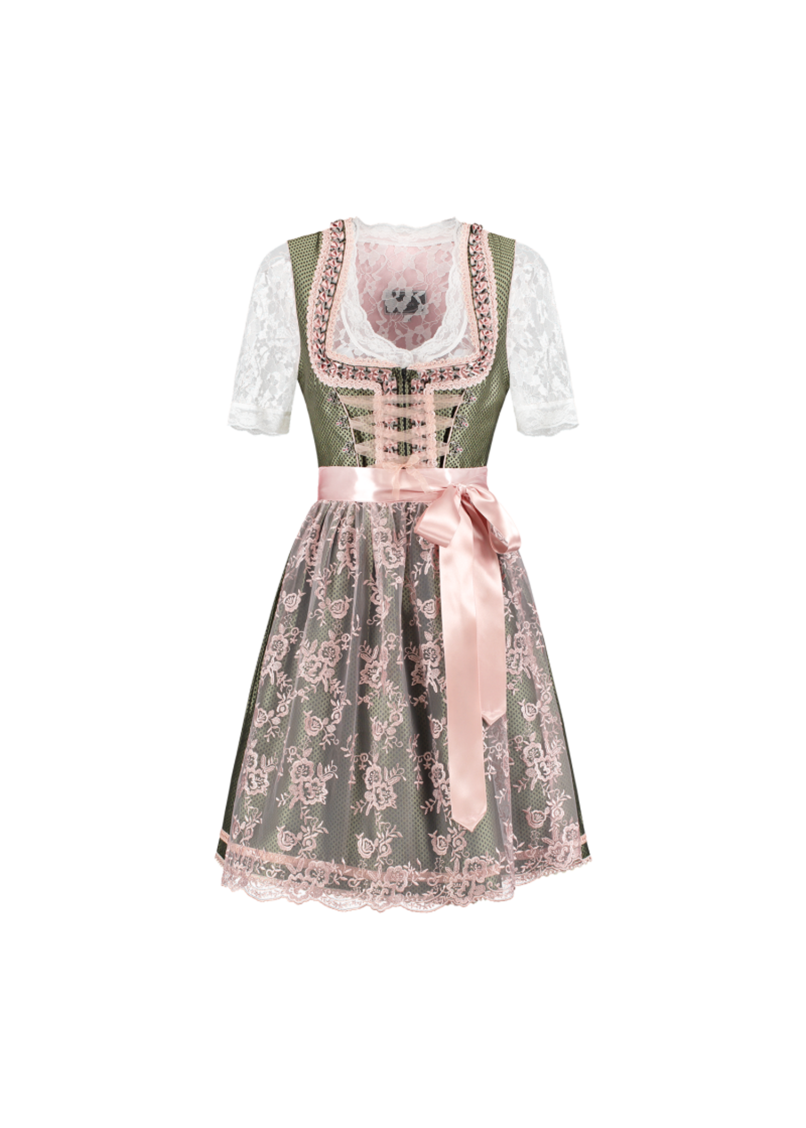 Haus Huberts Dirndl 2-delig groen / oudroze