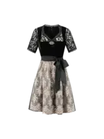 Haus Huberts Dirndl 2-delig velours/Jacquard zwart