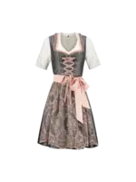 Haus Huberts Dirndl 2 delig donkergrijs/roze bloemen