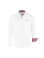 Haus Huberts Heren blouse wit met rode accenten
