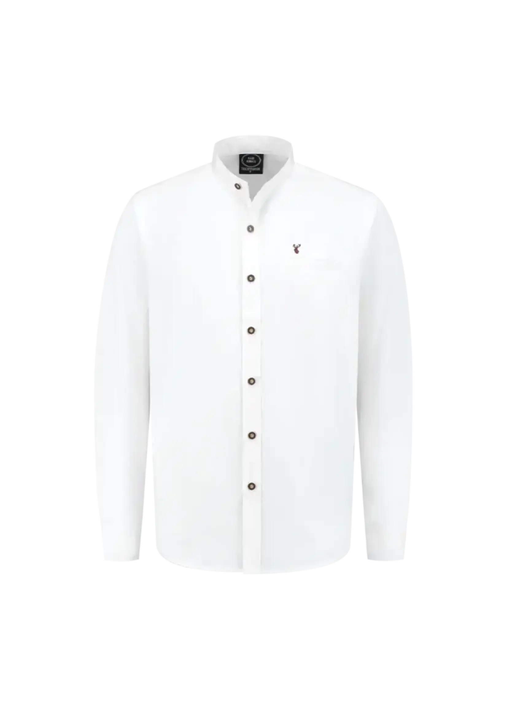 Haus Huberts Herenblouse wit met opstaande kraag