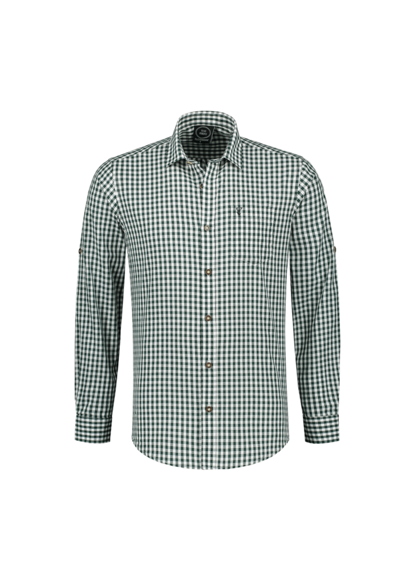 Haus Huberts Tiroler blouse groen/wit lange mouw