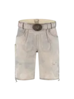 Haus Huberts Korte lederhose met riem lichtbeige geitenleer