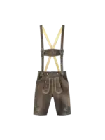 Haus Huberts Lederhosen kort zandbruin/grijs antiek