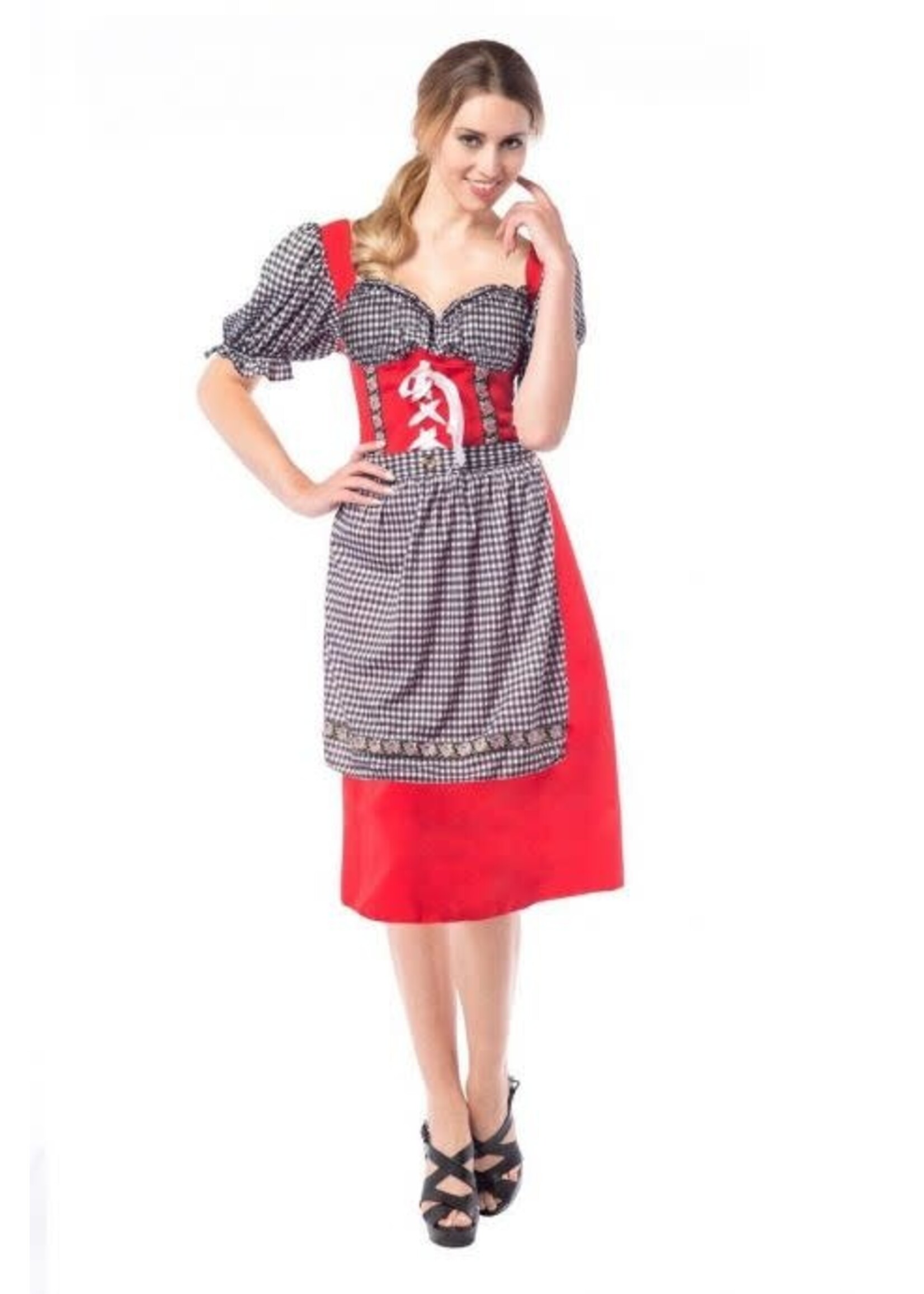 Feestkleding Breda Dirndl Hannah rood/zwart