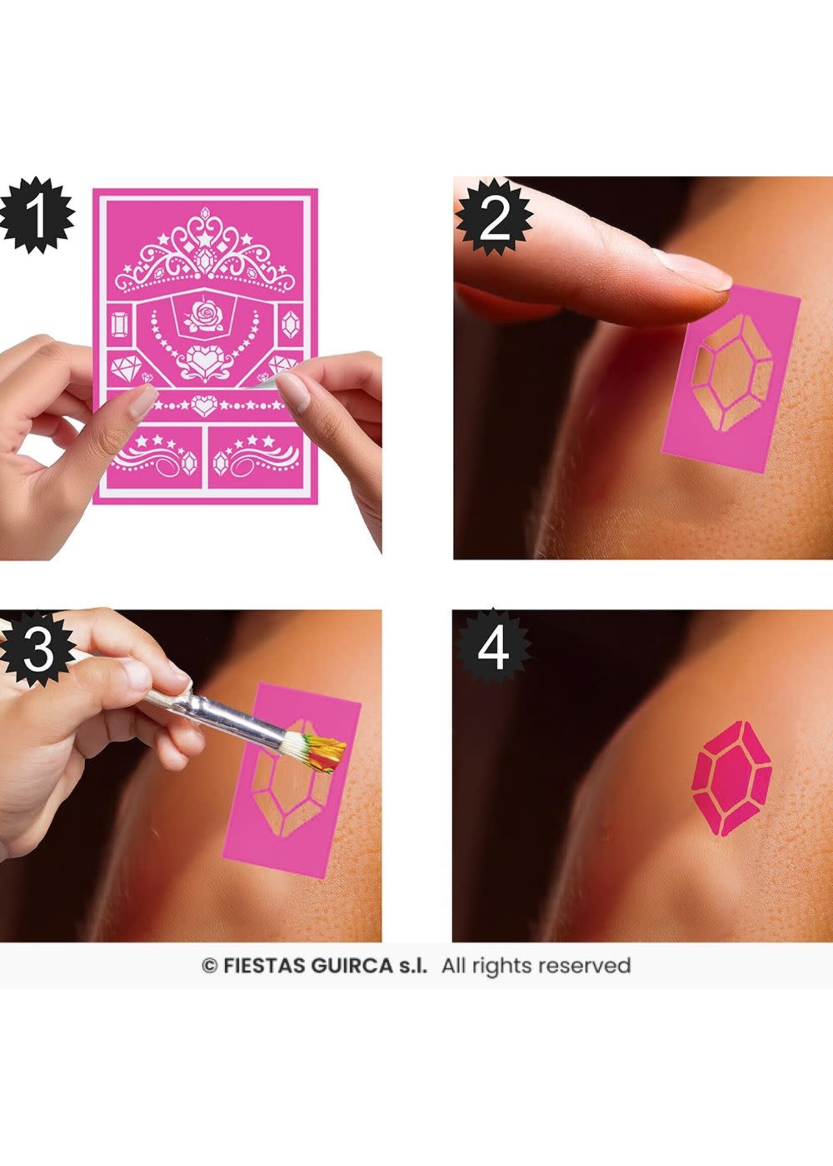 Fiestas Guirca Prinsessen make-up sjabloon
