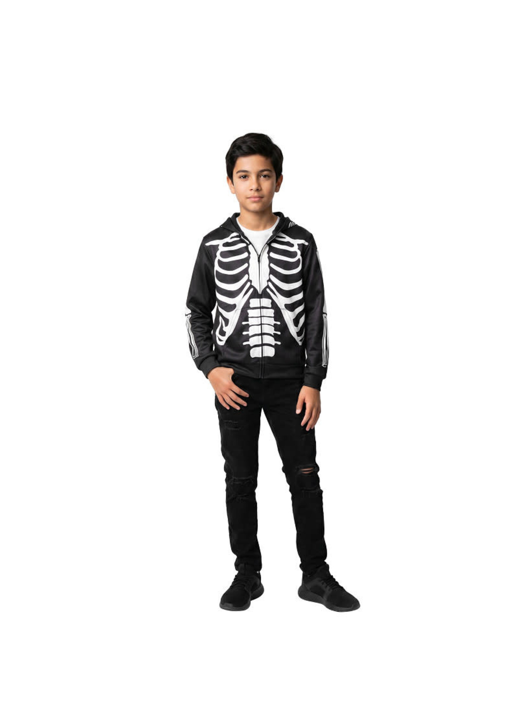 Feestkleding Breda Hoodie met rits skelet Kind