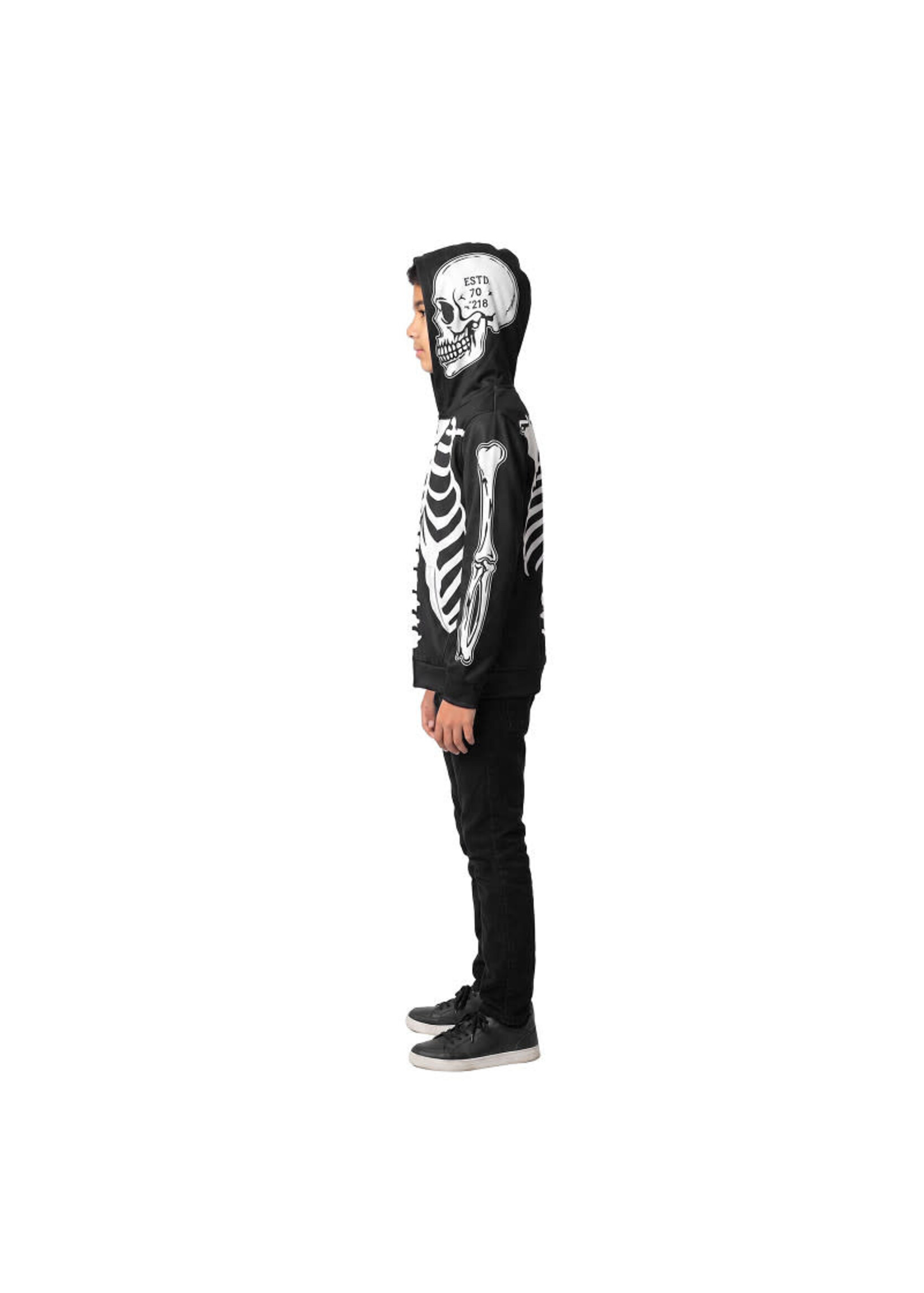 Feestkleding Breda Hoodie met rits skelet Kind