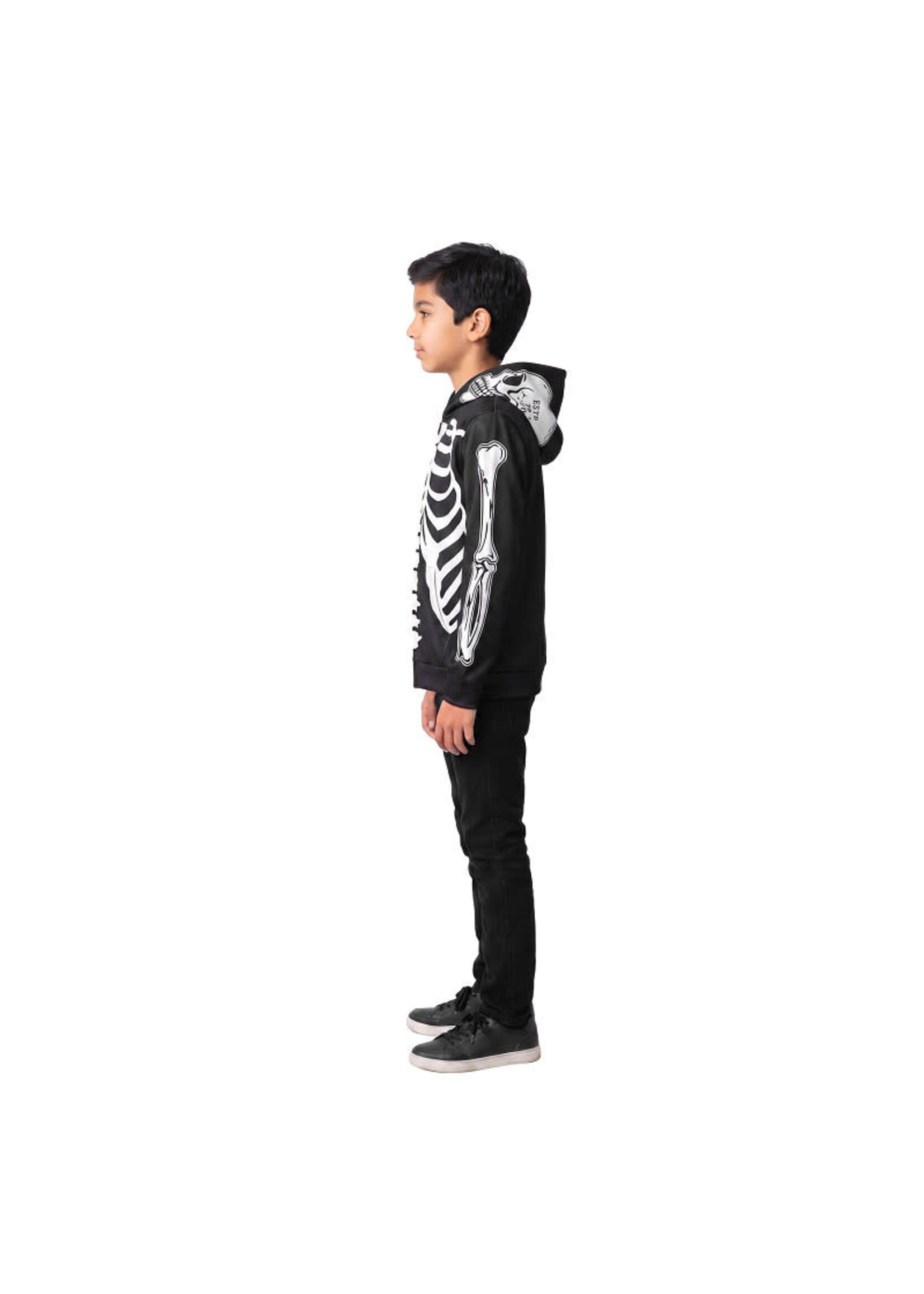 Feestkleding Breda Hoodie met rits skelet Kind