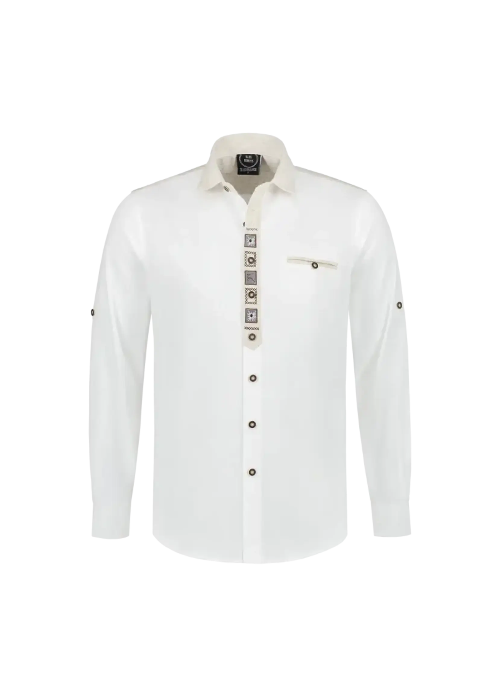 Haus Huberts Heren blouse wit in landelijke stijl