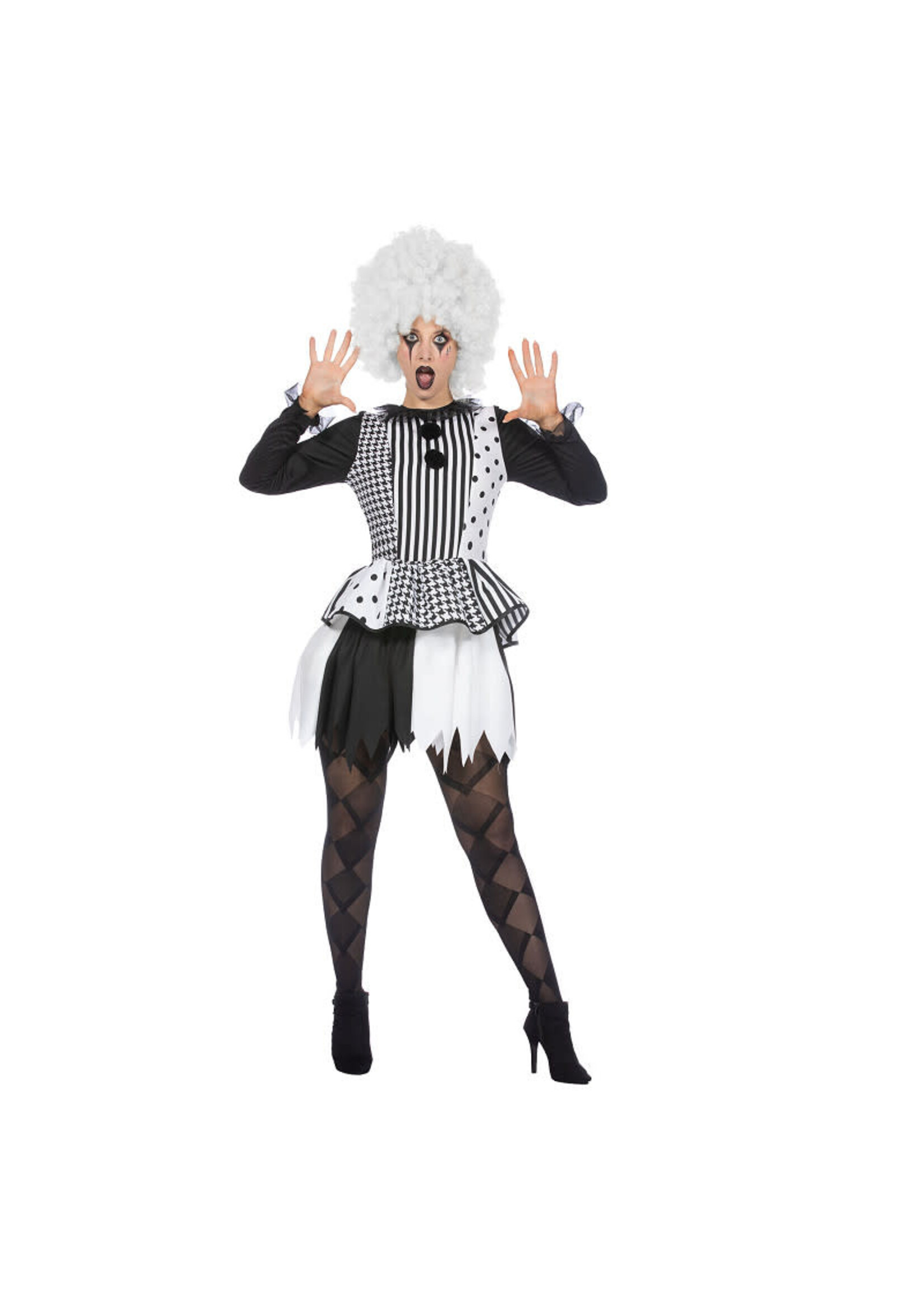 Wilbers & Wilbers Zwart-wit pierrot jurkje