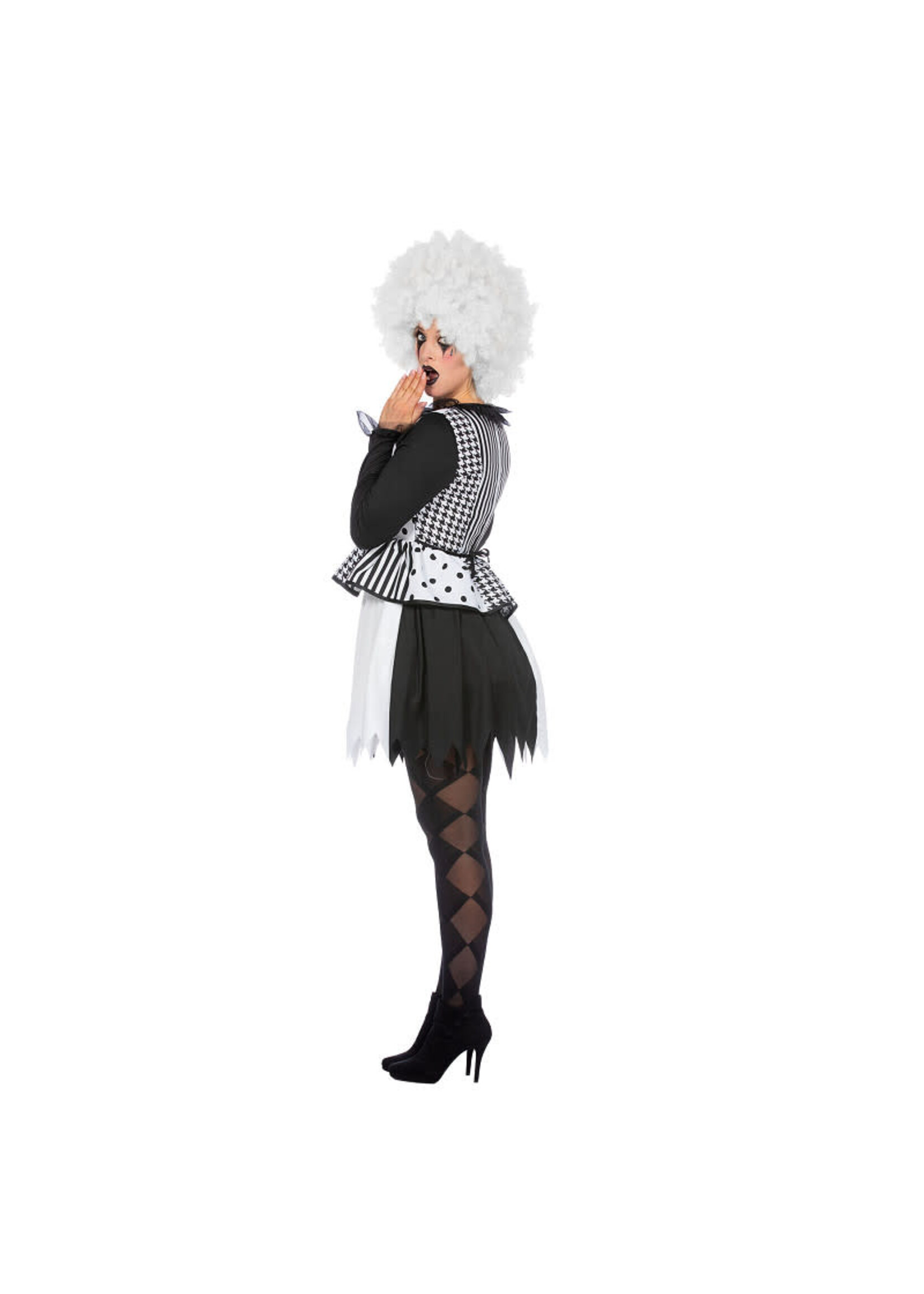 Feestkleding Breda Pierrot jurkje zwart-wit Dames