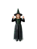 Feestkleding Breda Heksenjurk groen lang met hoed Kind