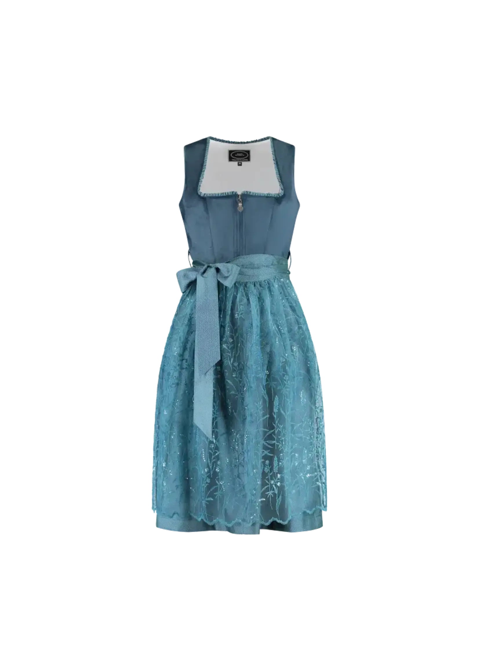 Haus Huberts Dirndl 2-delig, Jaquard, antiekblauw Velours