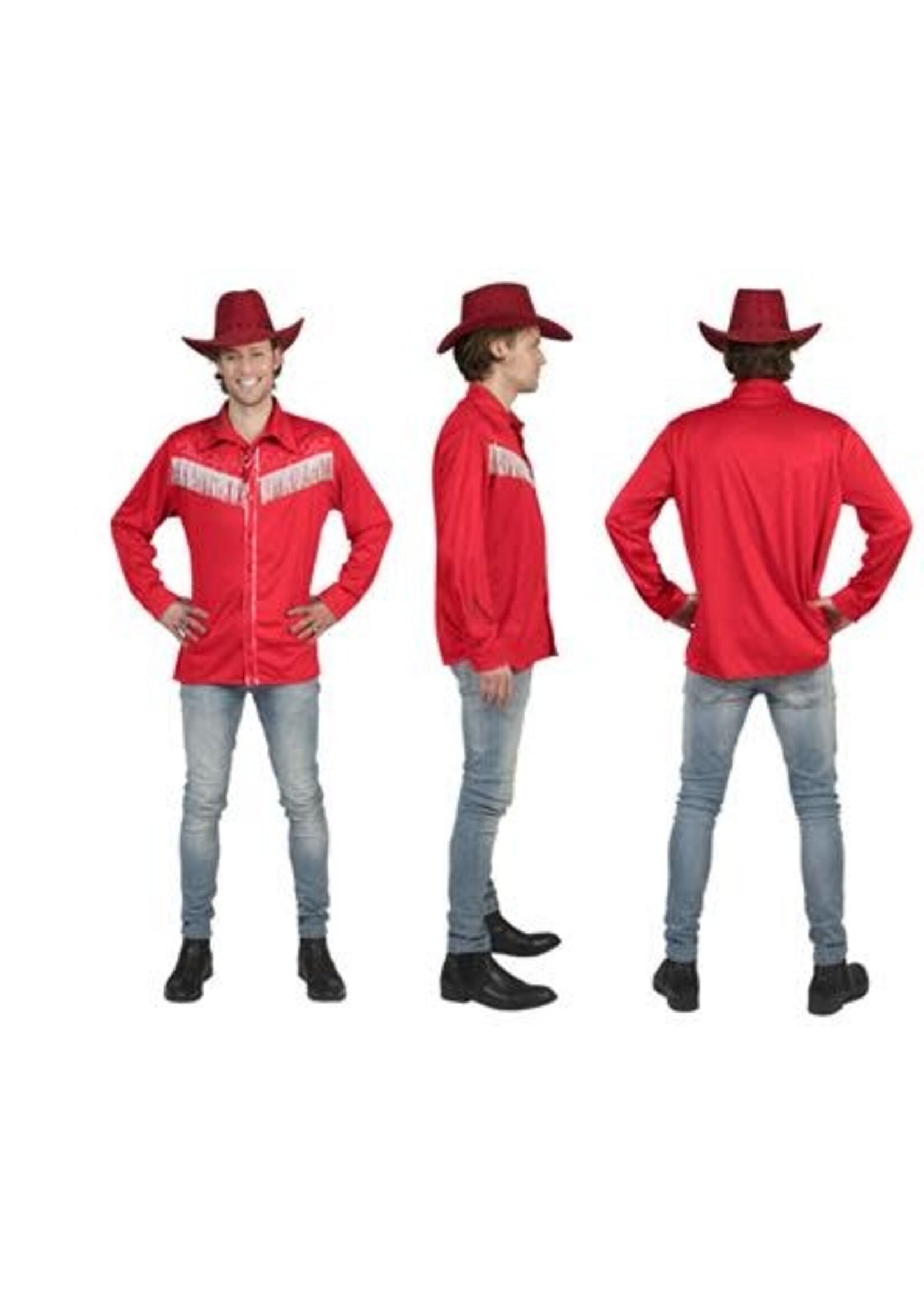 Feestkleding Breda Rood Line-Dance shirt