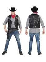 Feestkleding Breda Zwart cowboyvest van nepleer