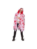 Feestkleding Breda Witte cape met bloedspetters en capuchon