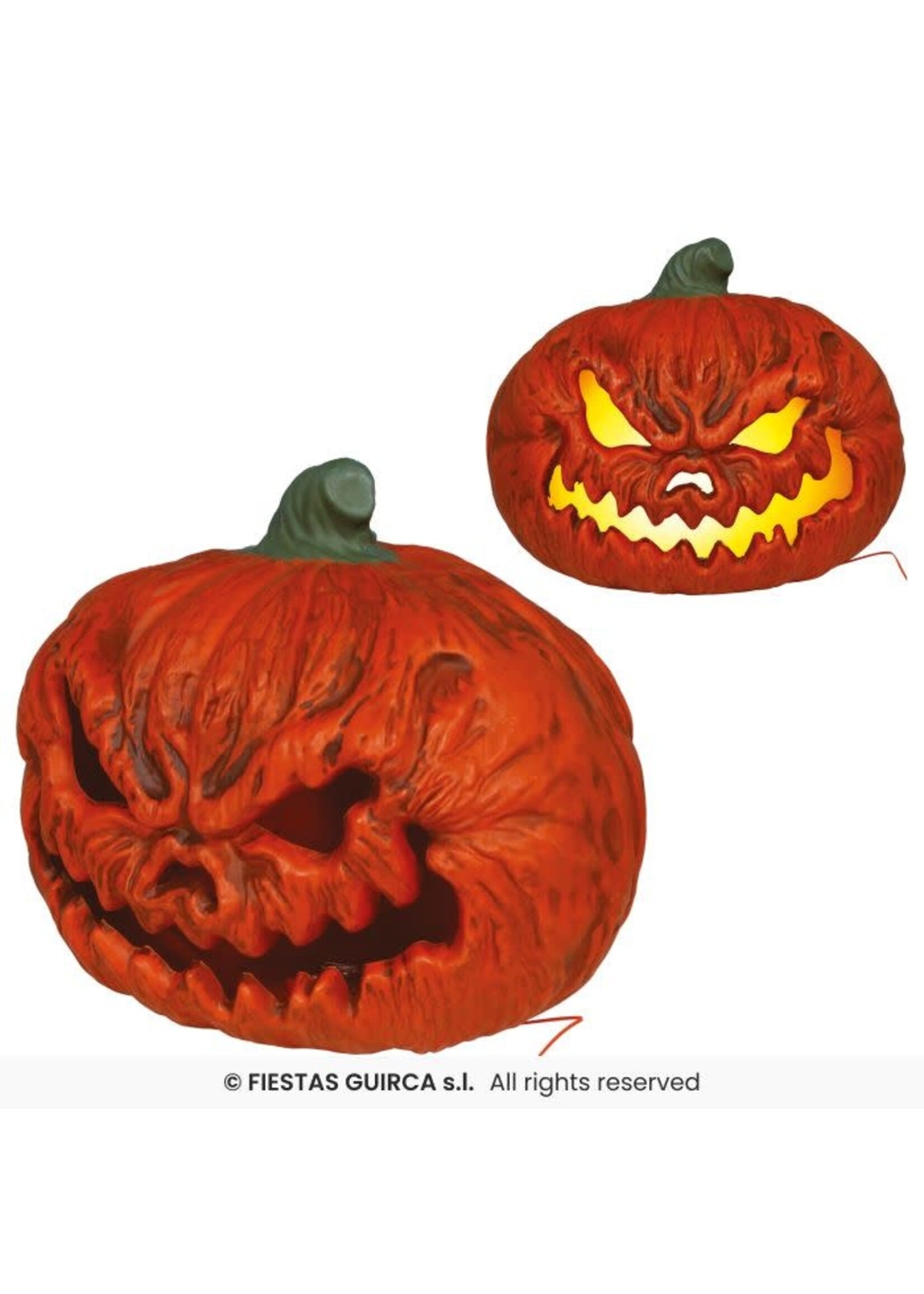 Feestkleding Breda Angstaanjagende pompoen met intens licht, pvc, 38 cm